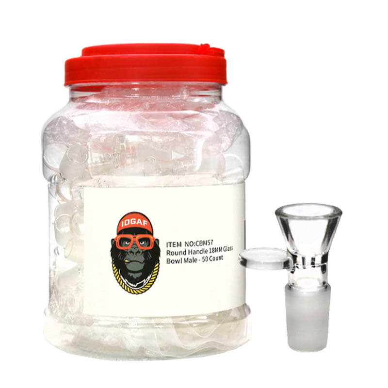 Clear Bowl With Flat Handle (CBM-57) | 18mm | Male | 50 Count Display product image